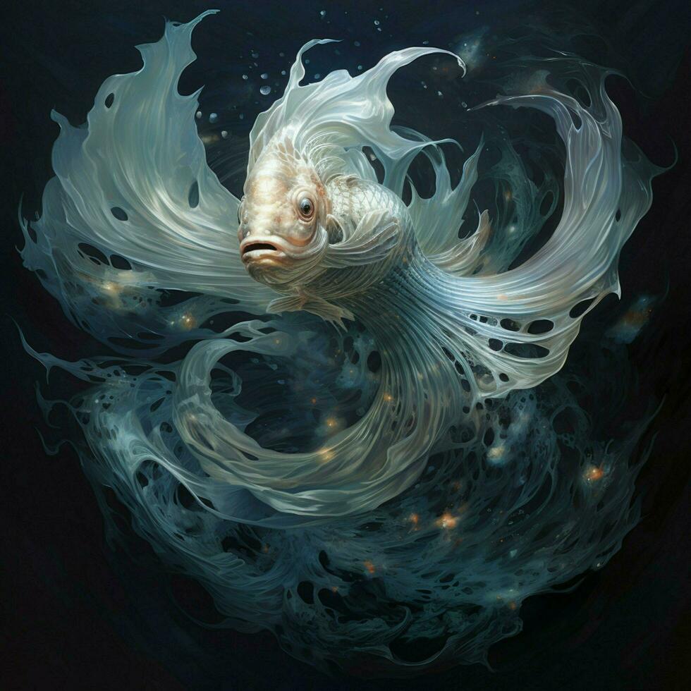A creature with wavy opalescent scales and a graceful under photo