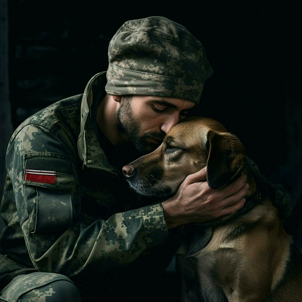 A devoted canine providing emotional support photo