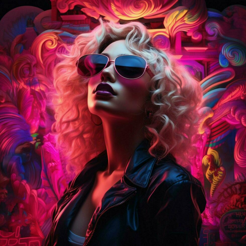 A neon symphony of mesmerizing shades photo