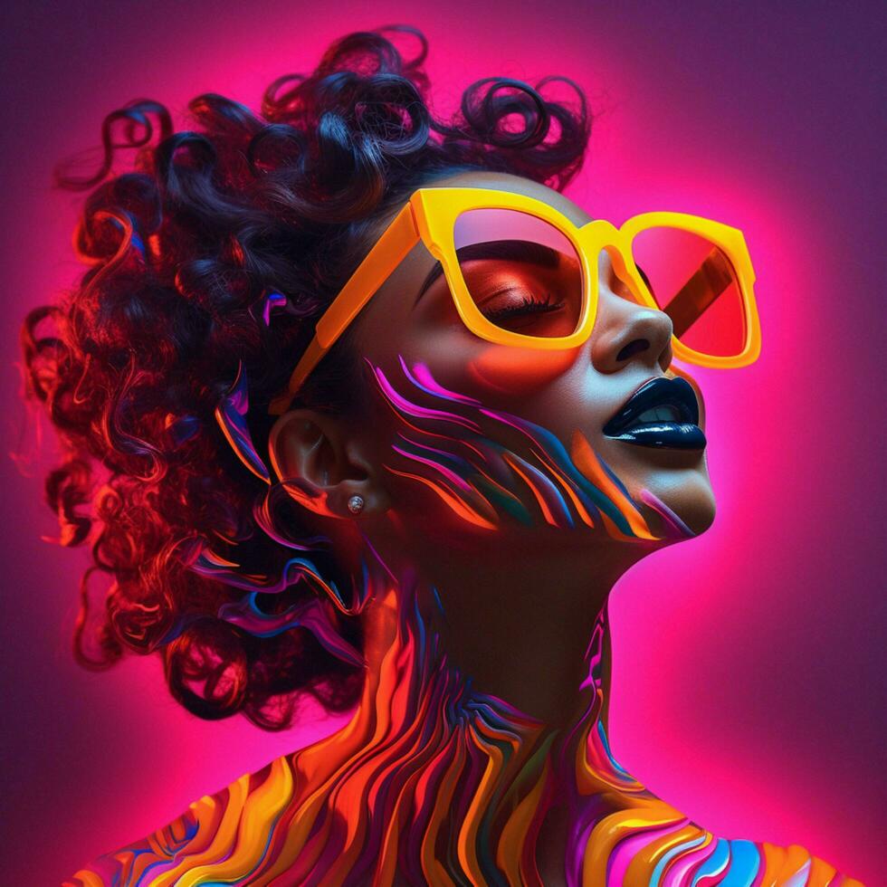 A neon symphony of mesmerizing shades photo