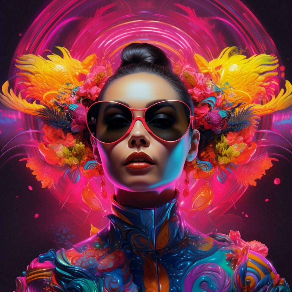 A neon symphony of mesmerizing shades photo