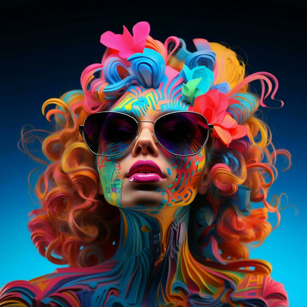 A neon symphony of mesmerizing shades photo