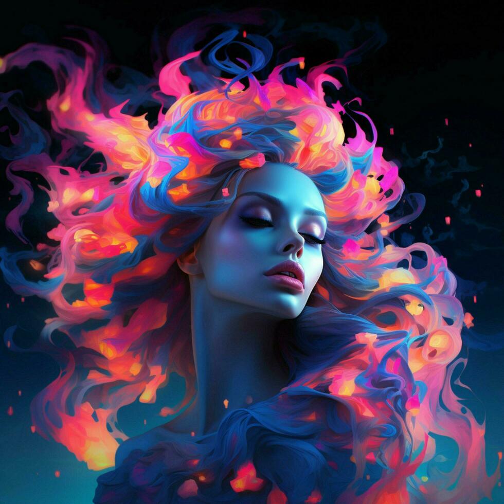 A neon symphony of mesmerizing shades photo
