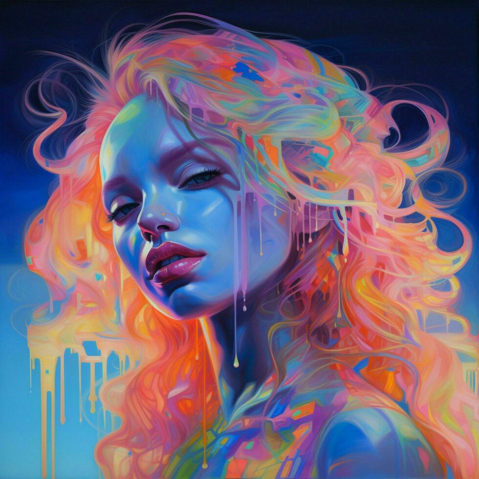 A shimmering palette of fluorescent tones photo