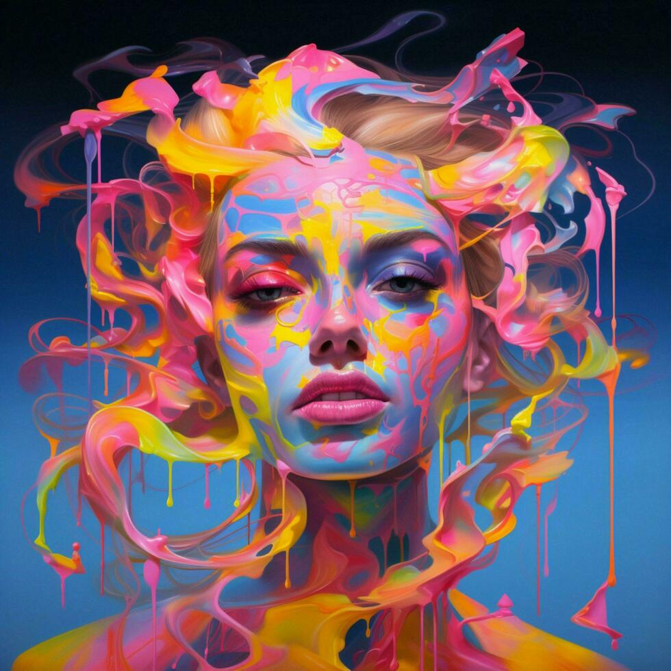 A shimmering palette of fluorescent tones photo
