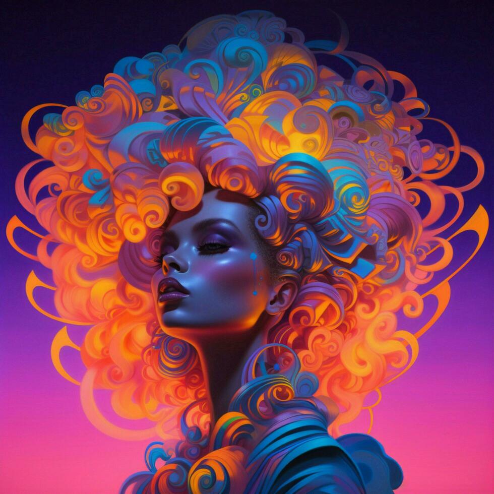 A shimmering palette of fluorescent tones photo