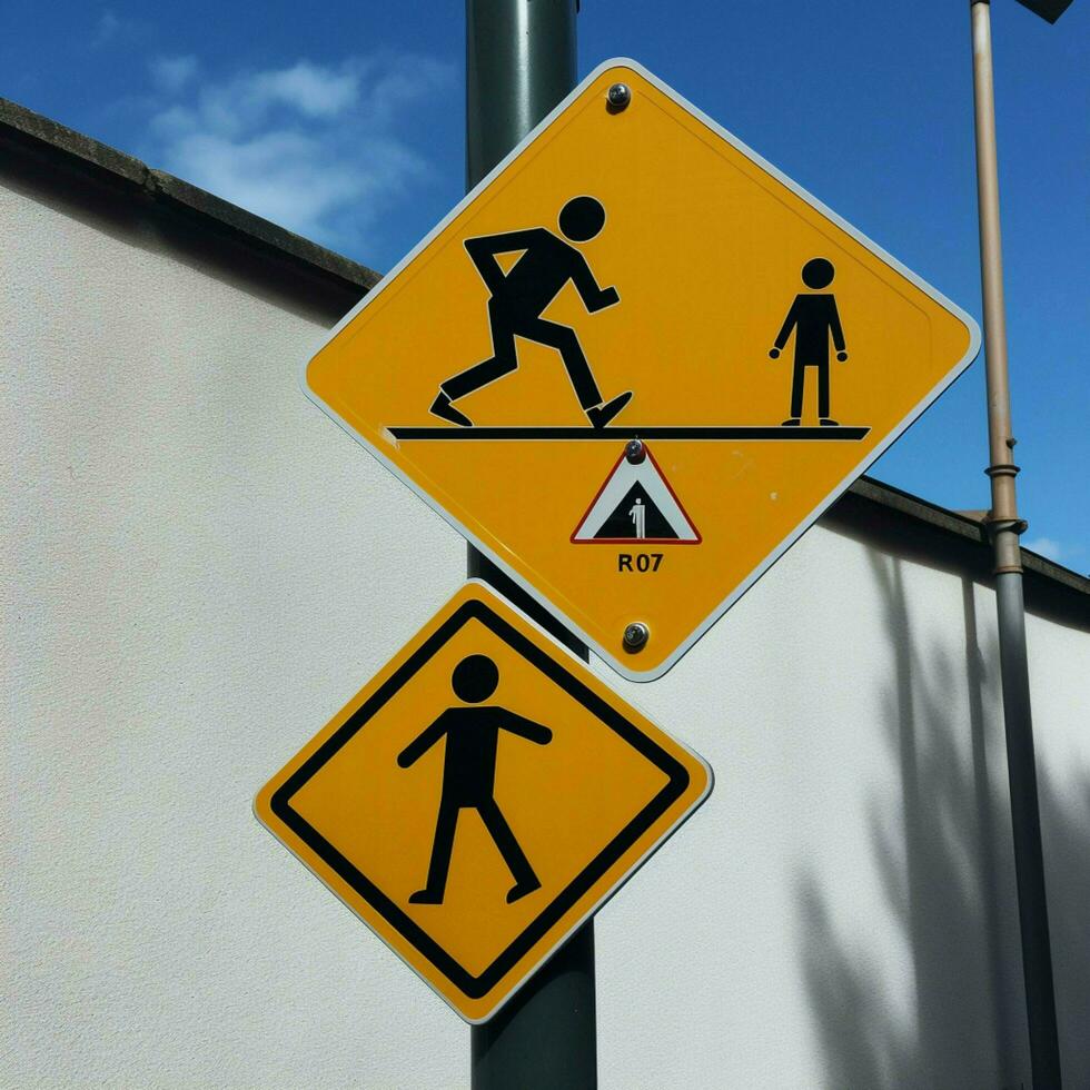 A sticker inspired by street signs with quirky or humorous photo