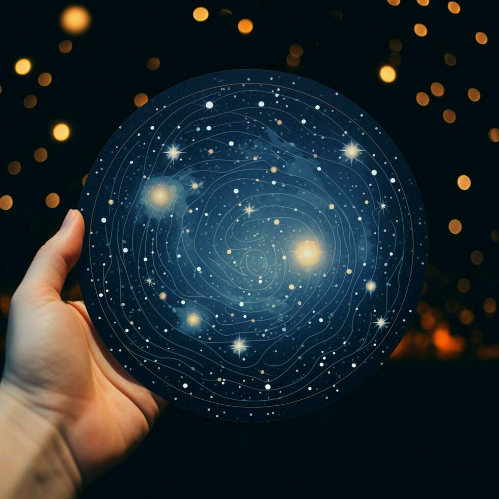 A sticker showcasing a constellation of stars in the night photo