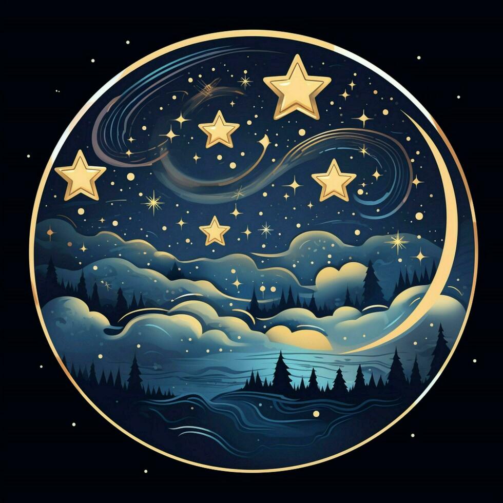 A sticker showcasing a constellation of stars in the night photo