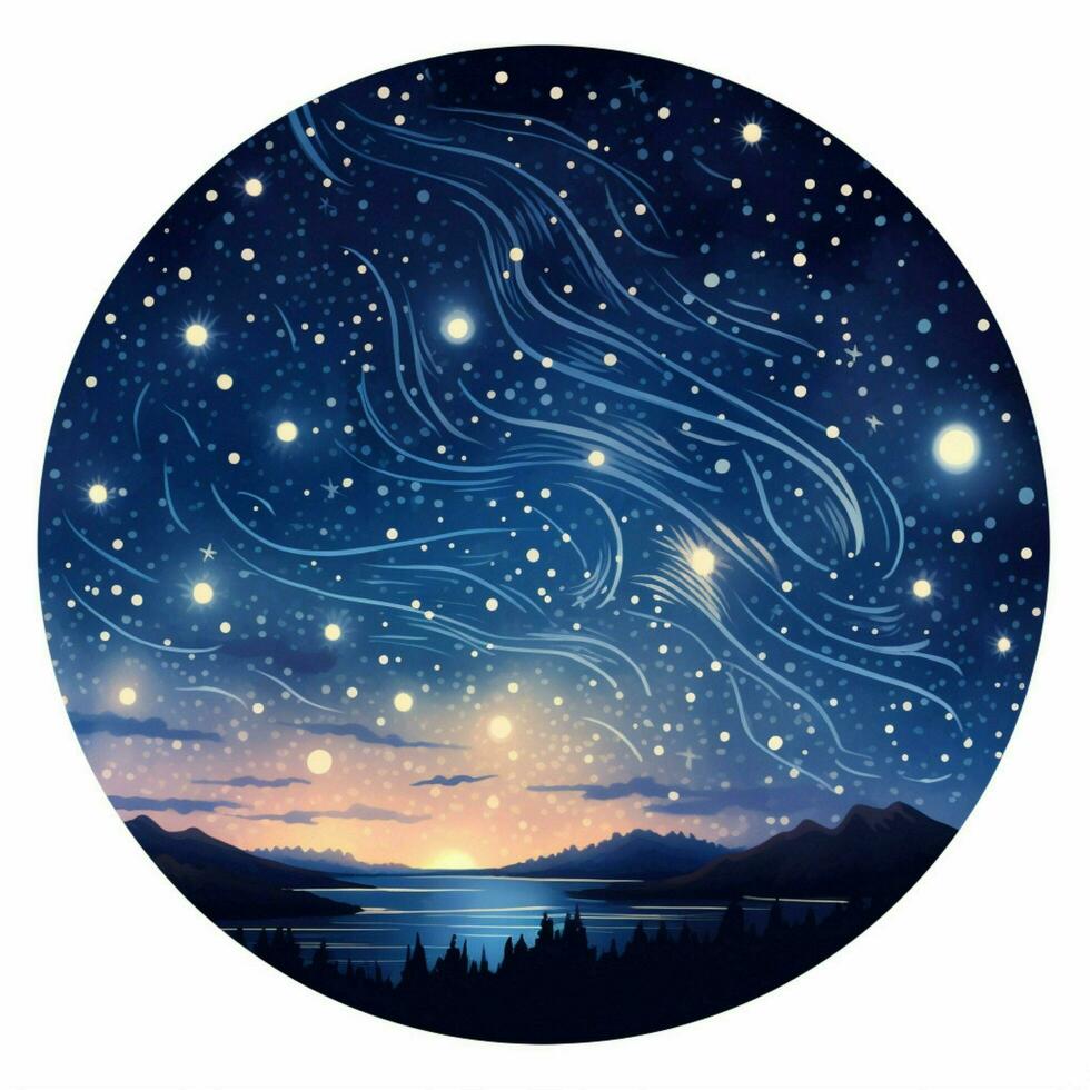 un pegatina exhibiendo un constelación de estrellas en el noche foto