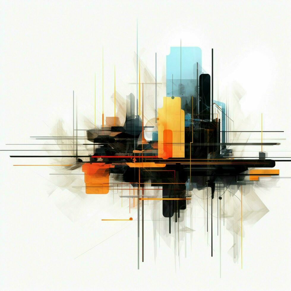 Abstract compositions disrupted by digital artifacts photo