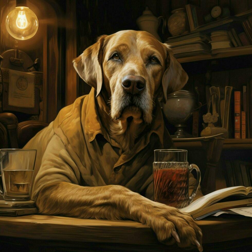 A wise old dog with a lifetime of stories photo