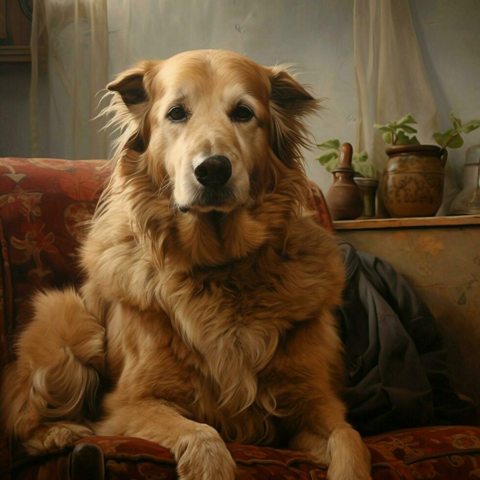 A wise old dog with a lifetime of stories photo