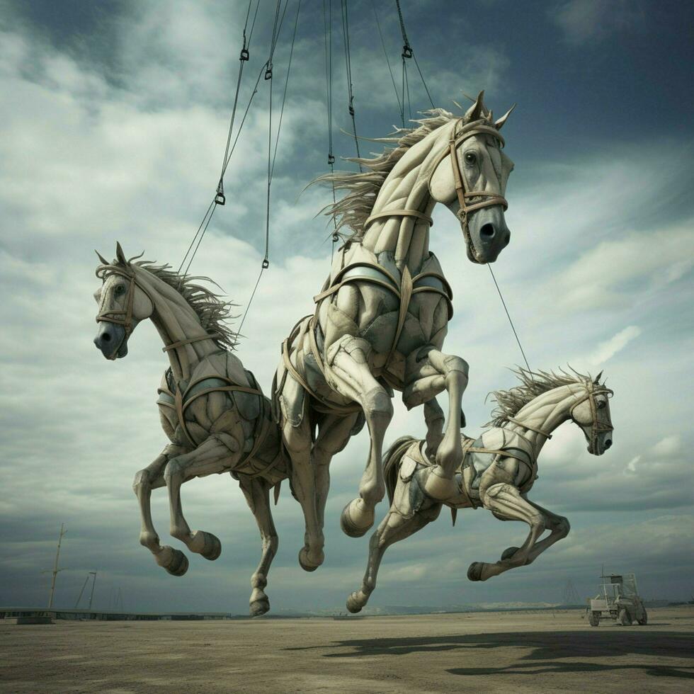 Acrobatic creatures performing gravity-defying stunts photo