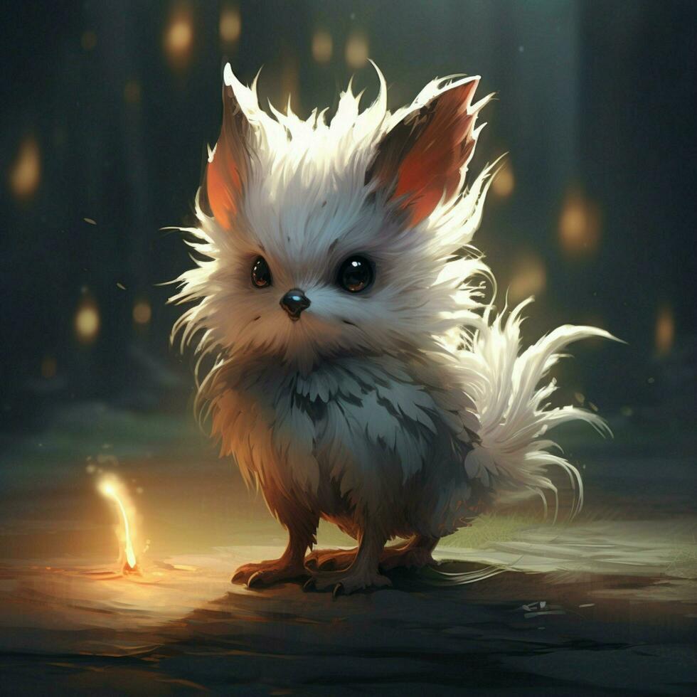 Agile and quick-witted creature with a fluffy tail photo