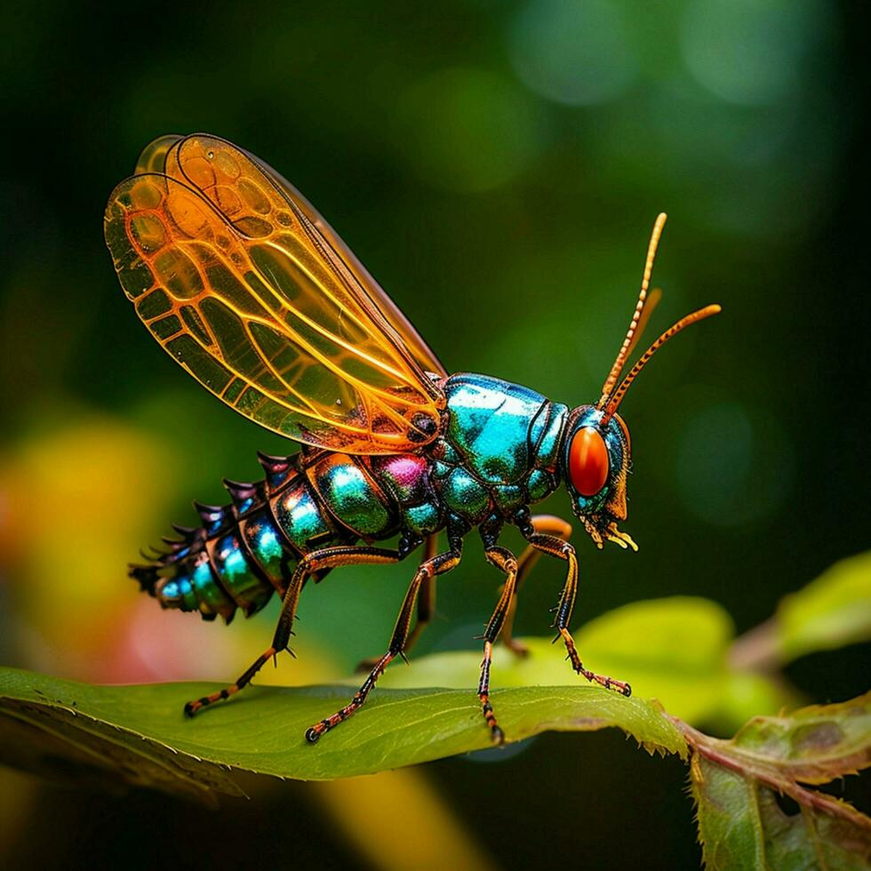 Agile insect with vibrant wings photo