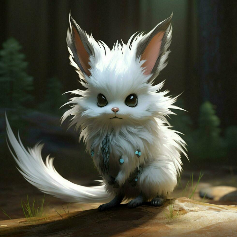Agile and quick-witted creature with a fluffy tail photo