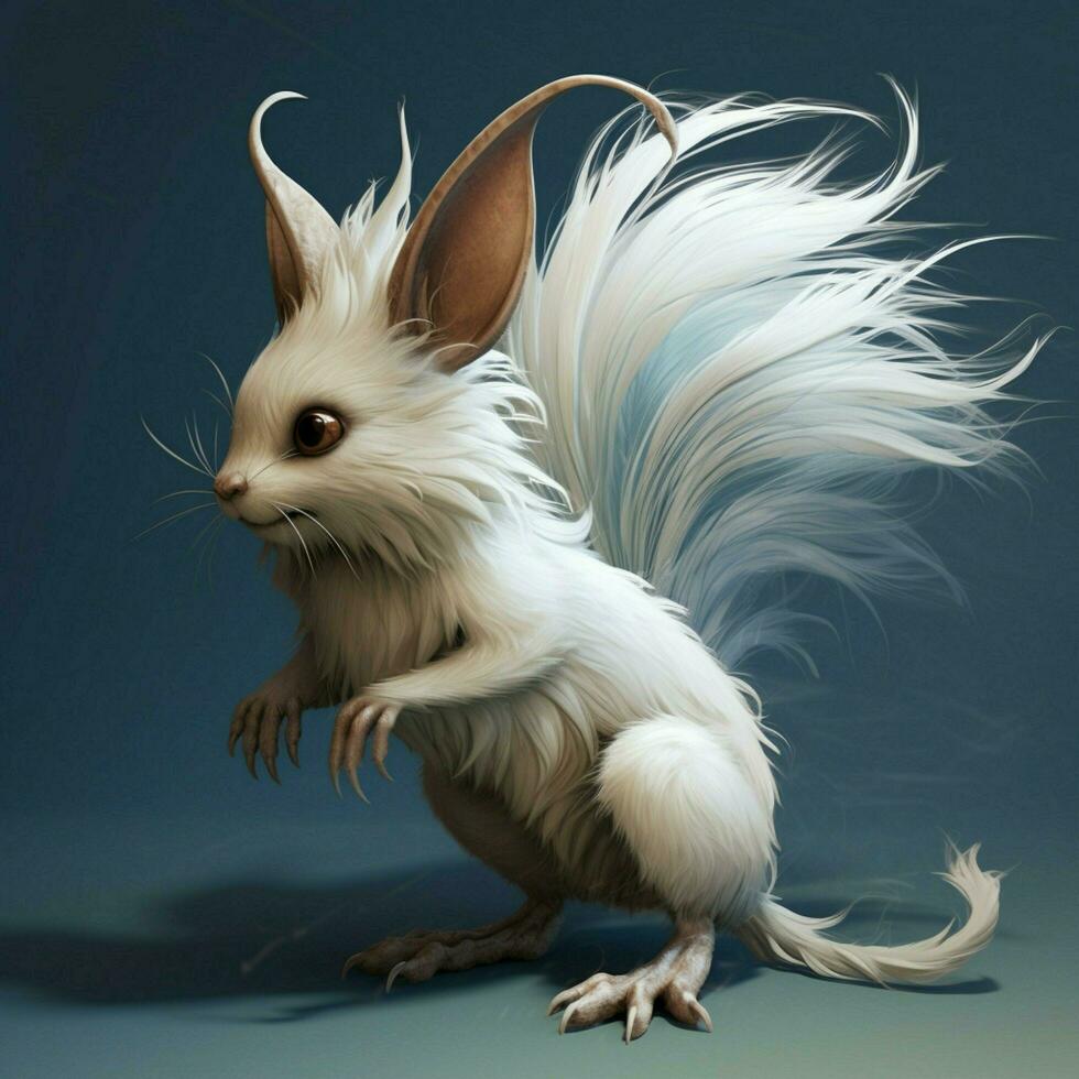 Agile and quick-witted creature with a fluffy tail photo