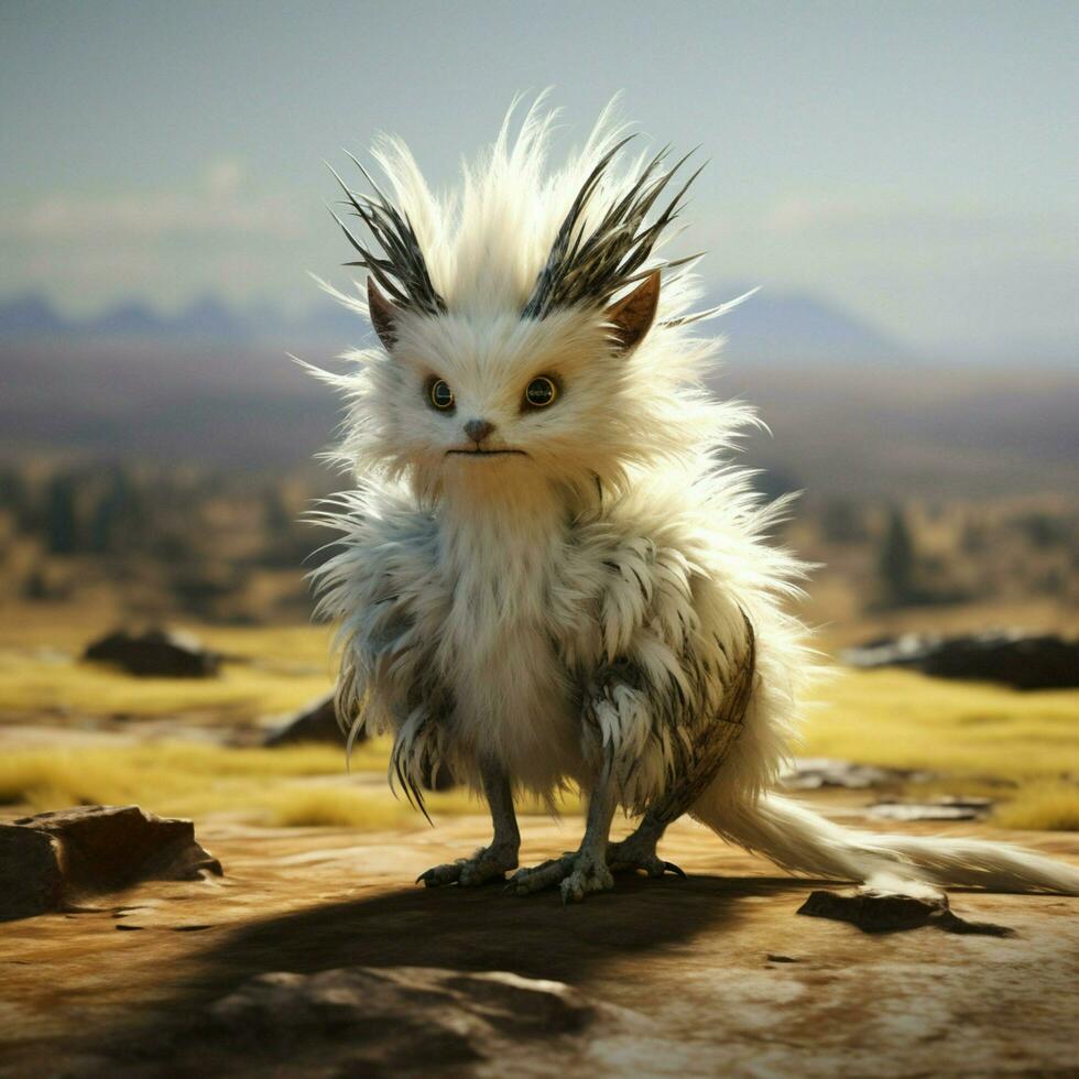 Agile and quick-witted creature with a fluffy tail photo