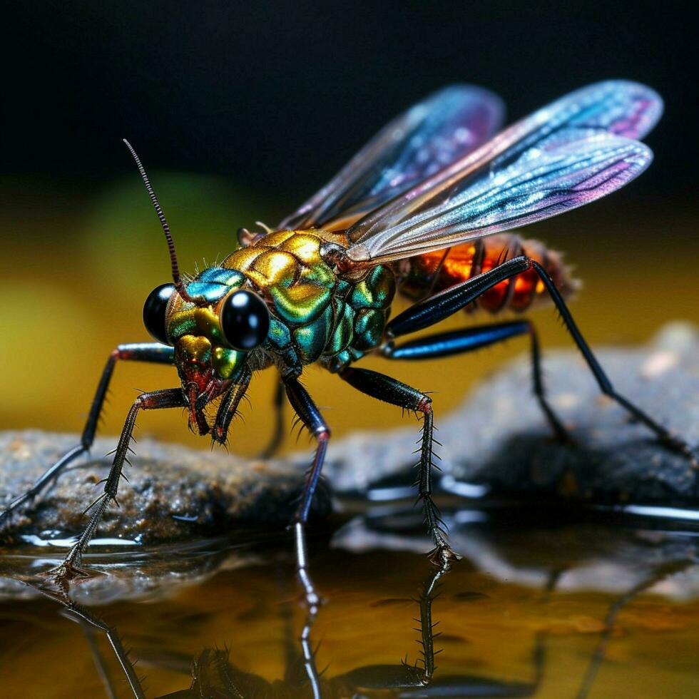 Agile insect with vibrant wings photo