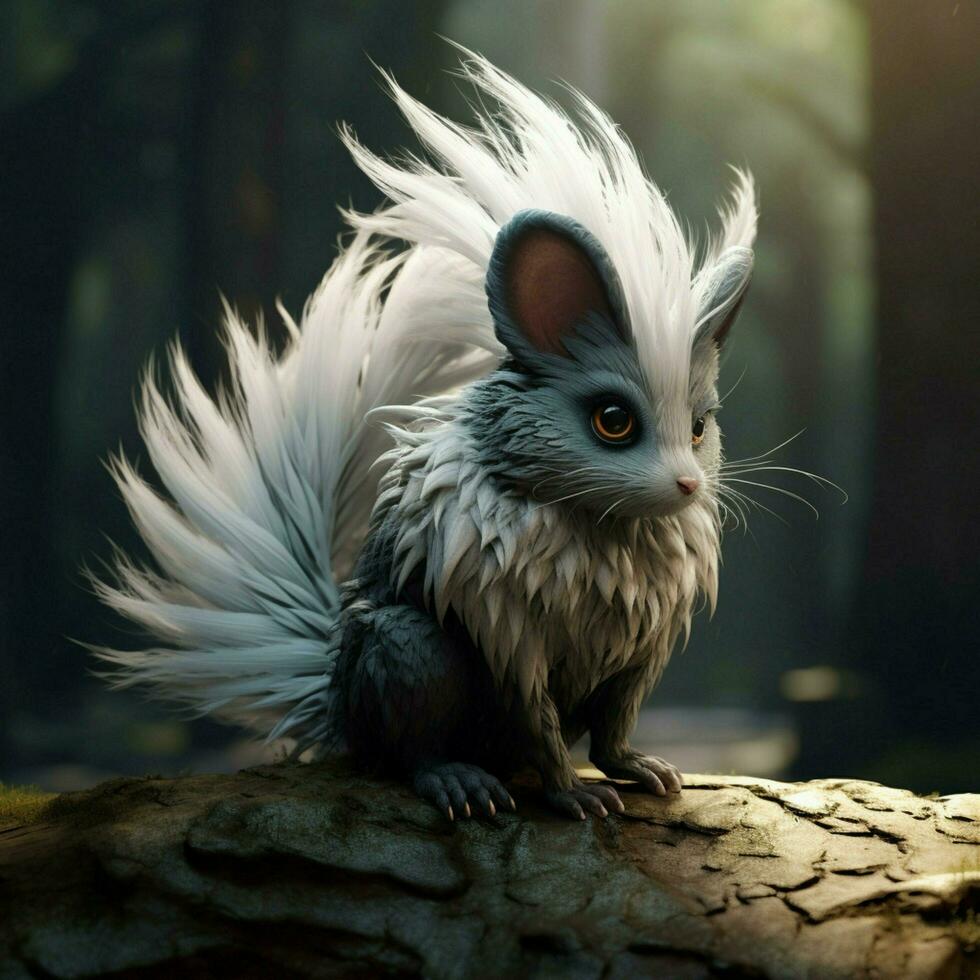 Agile and quick-witted creature with a fluffy tail photo