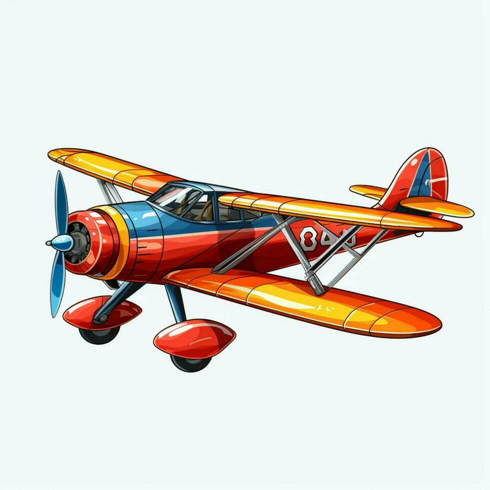 Airplane 2d vector illustration cartoon in white backgroun photo