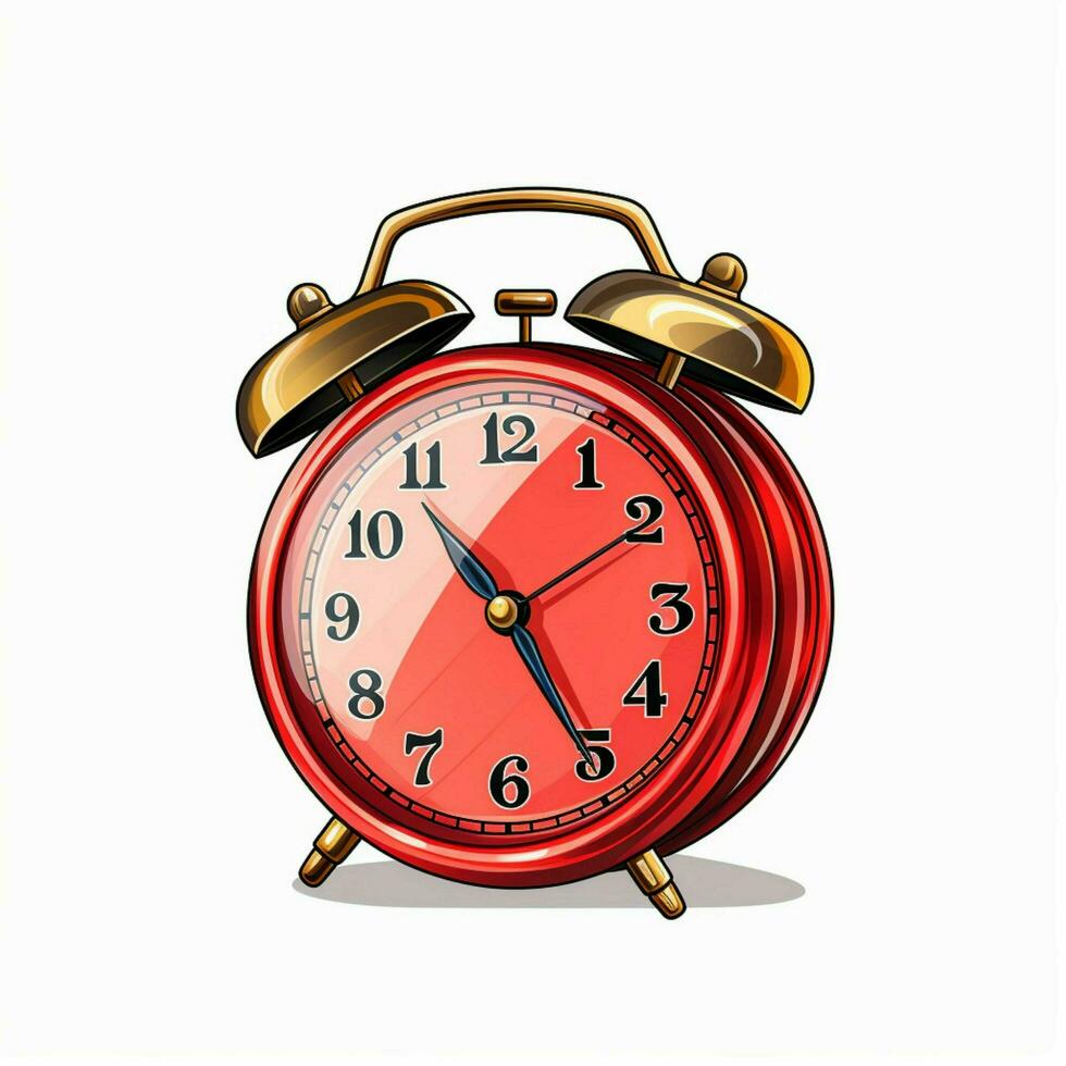 Alarm clock 2d vector illustration cartoon in white backgr photo