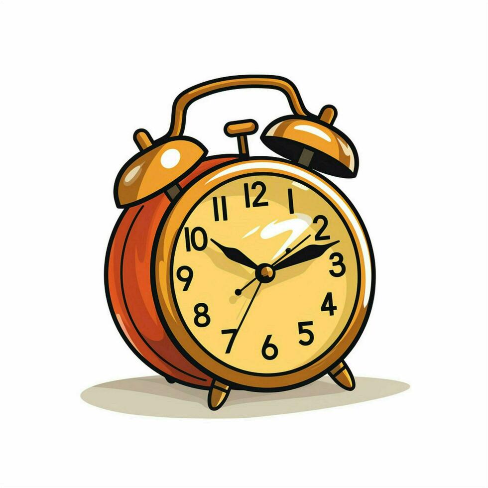 Alarm clock 2d vector illustration cartoon in white backgr photo