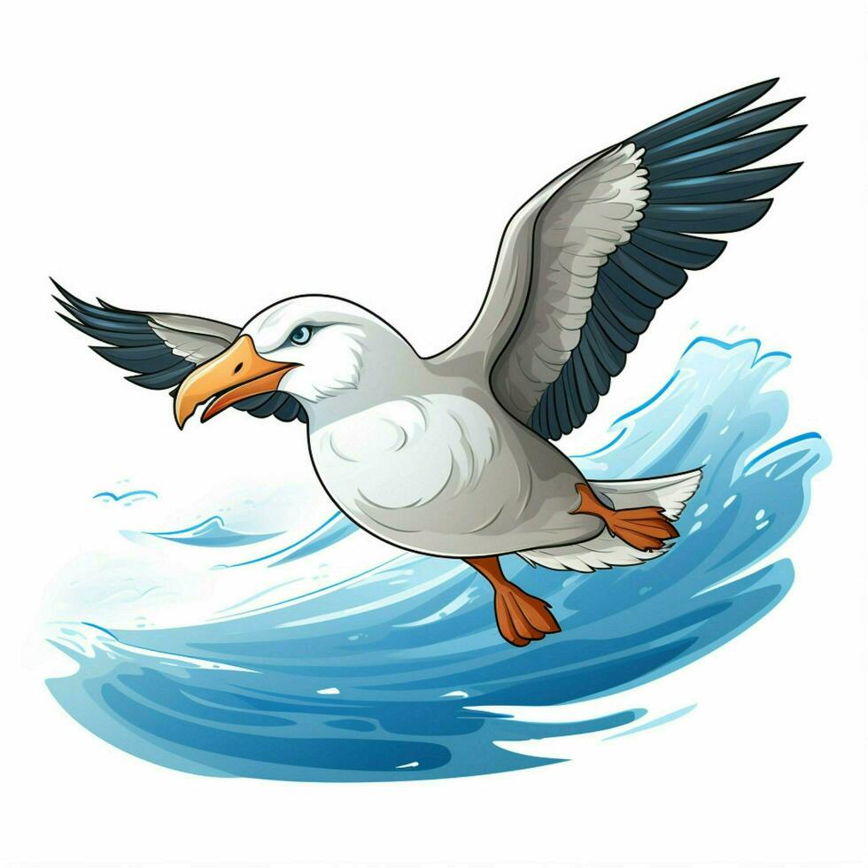 Albatross 2d cartoon vector illustration on white backgrou photo