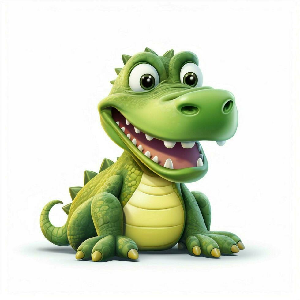 Alligator 2d cartoon vector illustration on white backgrou photo