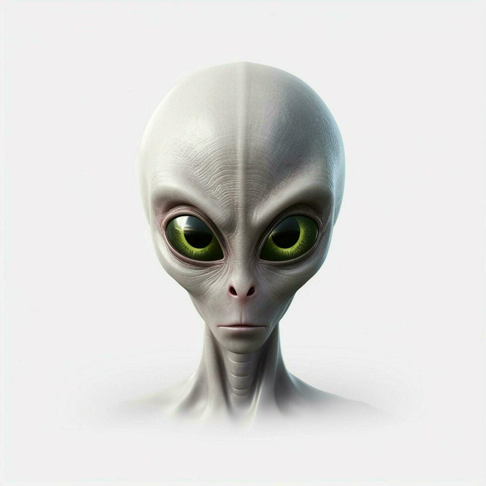 Alien emoji on white background high quality 4k hdr photo