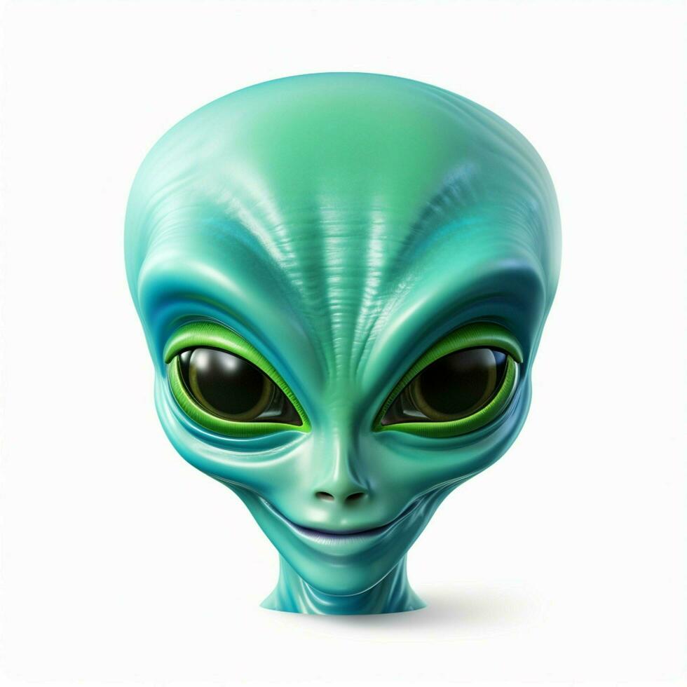 Alien emoji on white background high quality 4k hdr photo