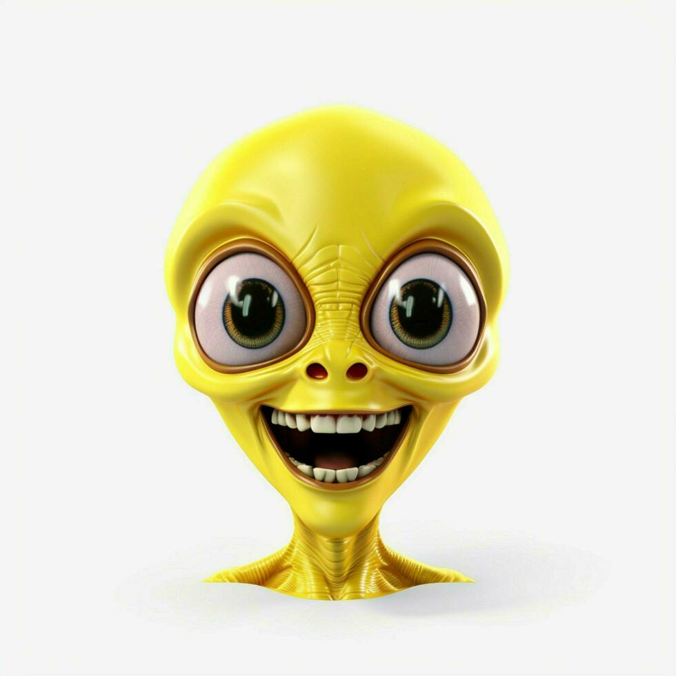 Alien emoji on white background high quality 4k hdr photo