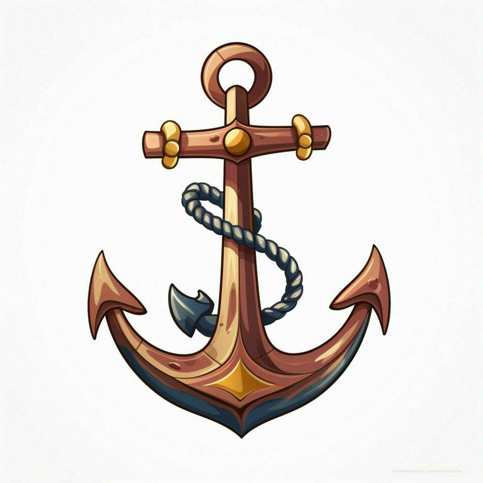 Anchor 2d cartoon vector illustration on white background photo
