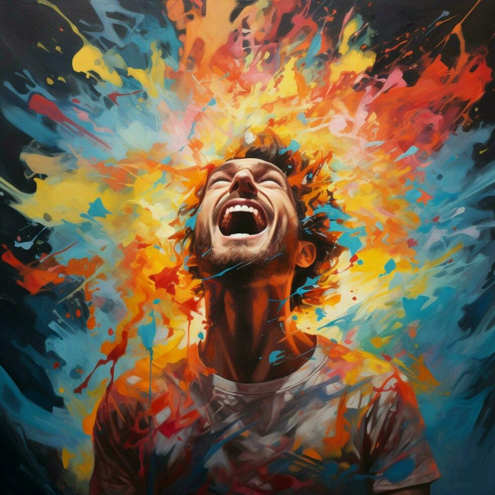 An explosion of vibrant emotions captured on canvas photo