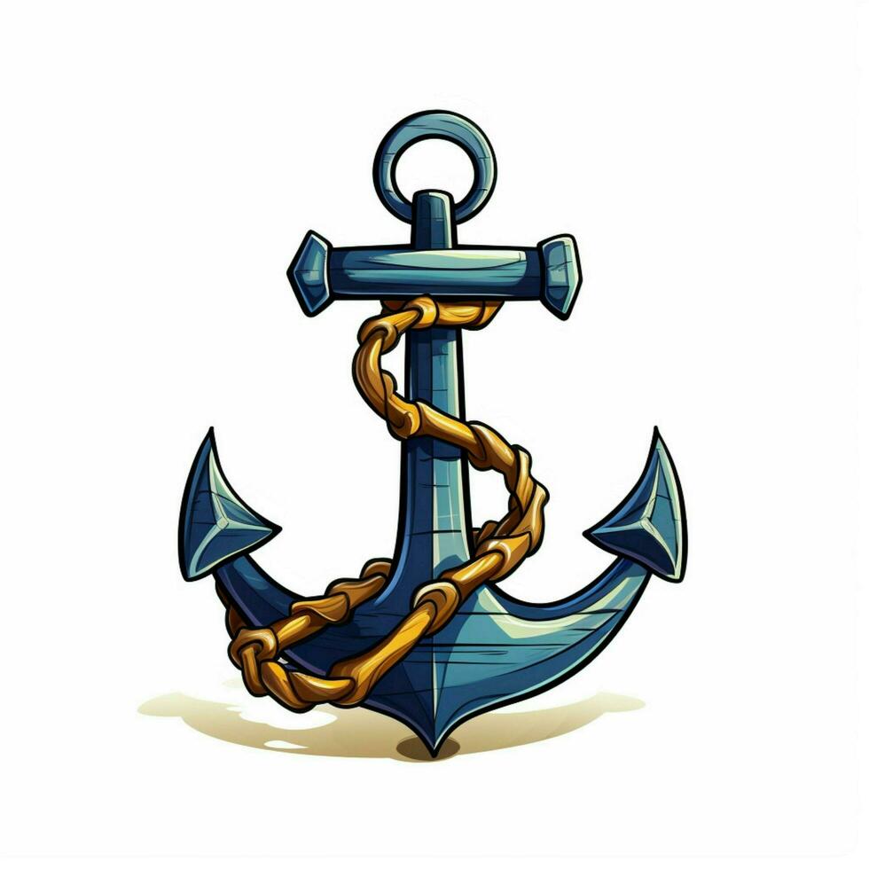 Anchor 2d cartoon vector illustration on white background photo