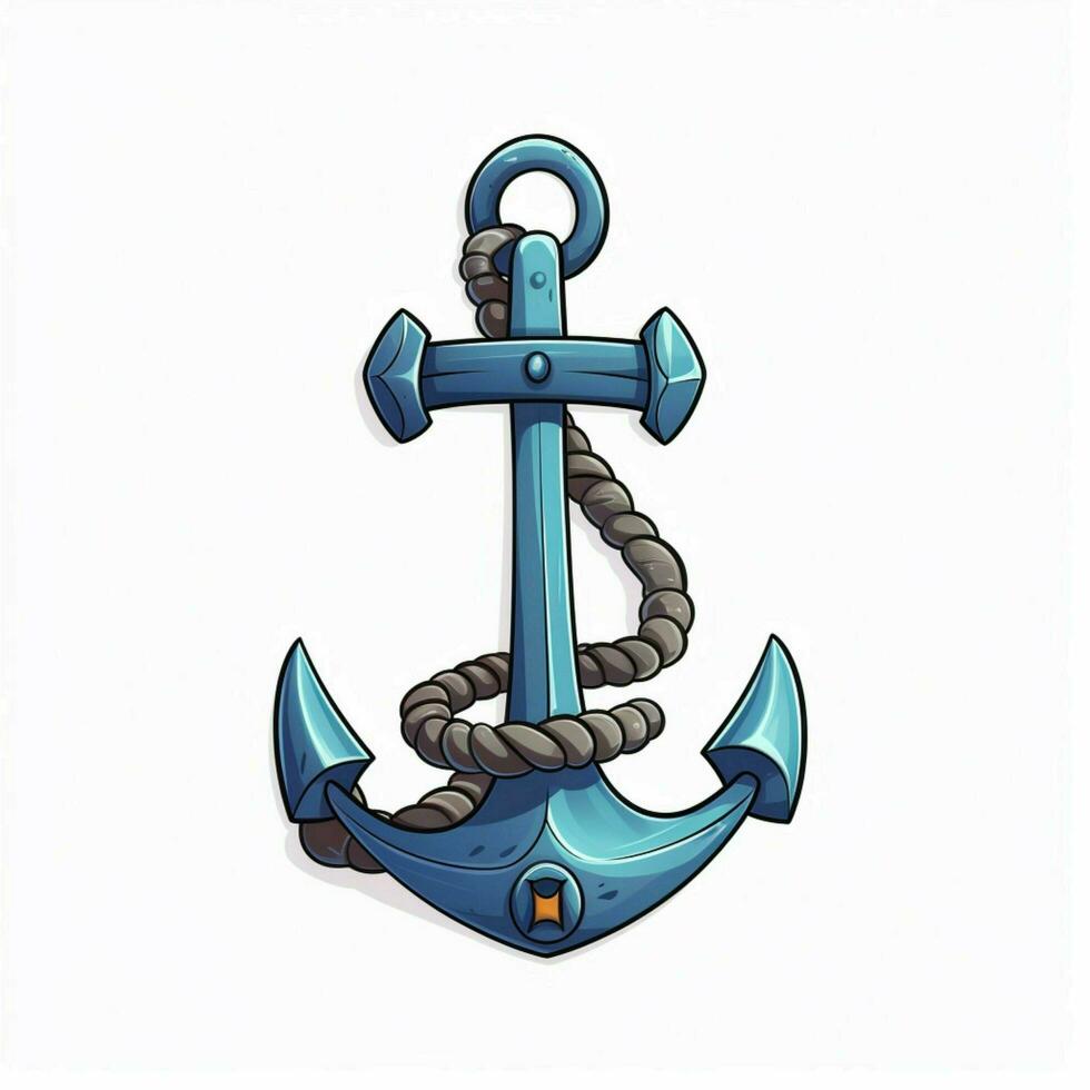 Anchor 2d cartoon vector illustration on white background photo