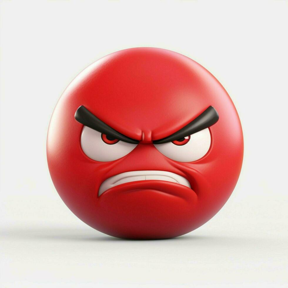 Angry Face emoji on white background high quality 4k hdr photo