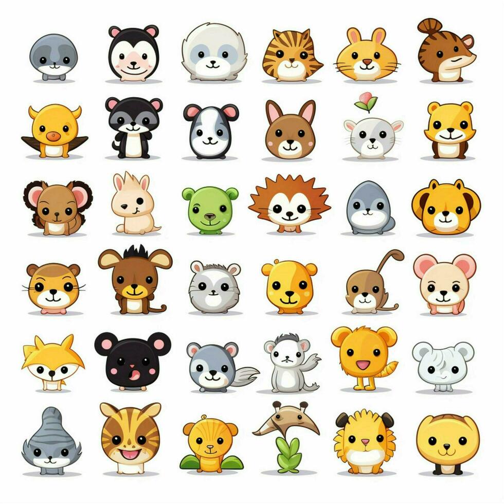 Animals and Nature Emojis 2d cartoon vector illustration o photo