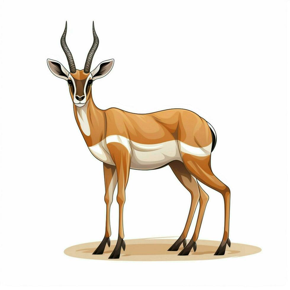 Antelope 2d cartoon vector illustration on white backgroun photo