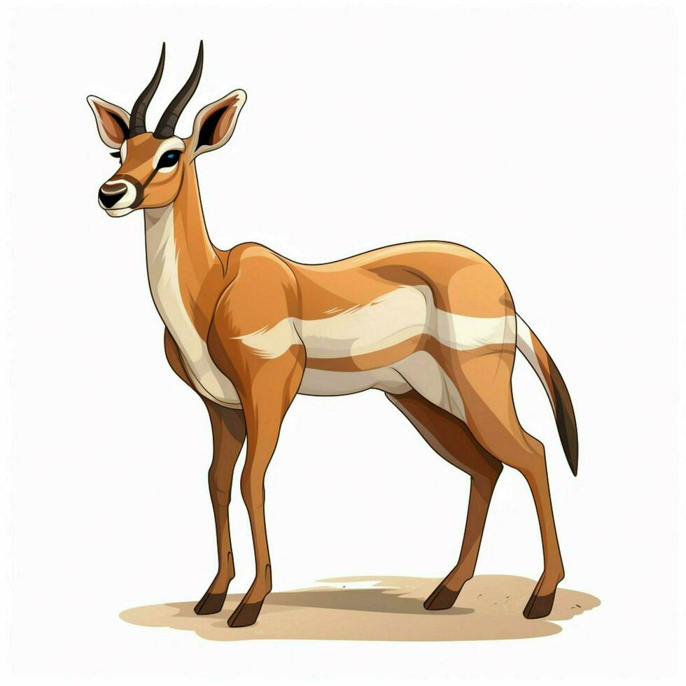 Antelope 2d cartoon vector illustration on white backgroun photo