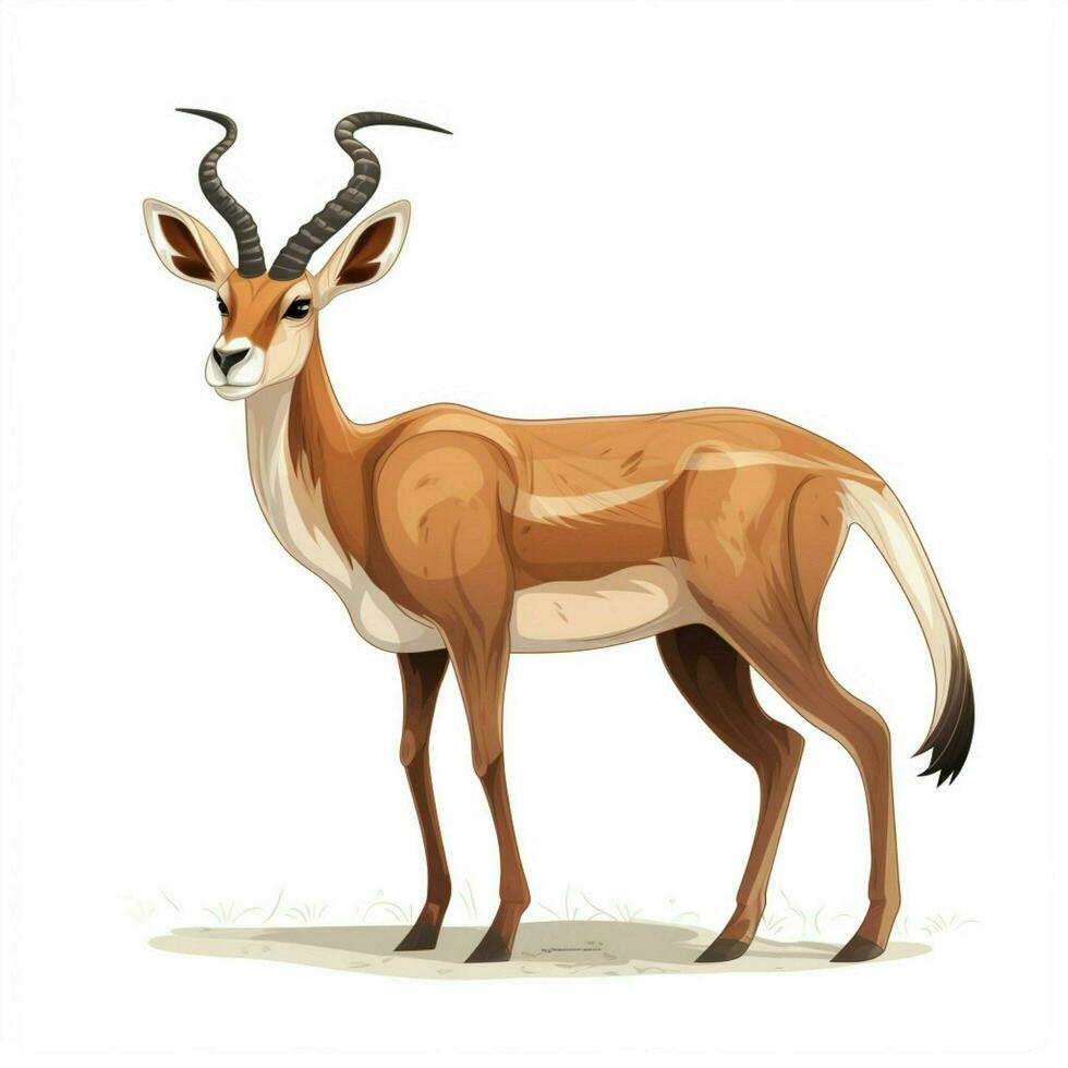 Antelope 2d cartoon vector illustration on white backgroun photo