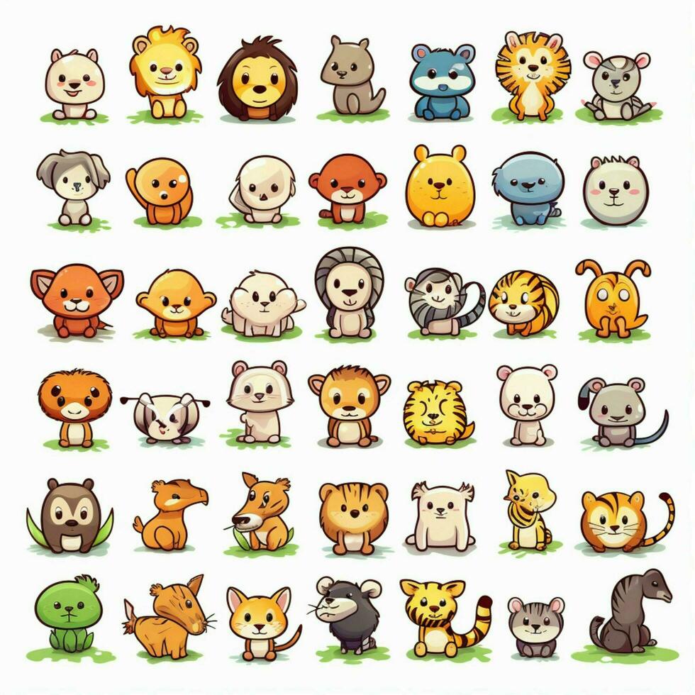 Animals and Nature Emojis 2d cartoon vector illustration o photo