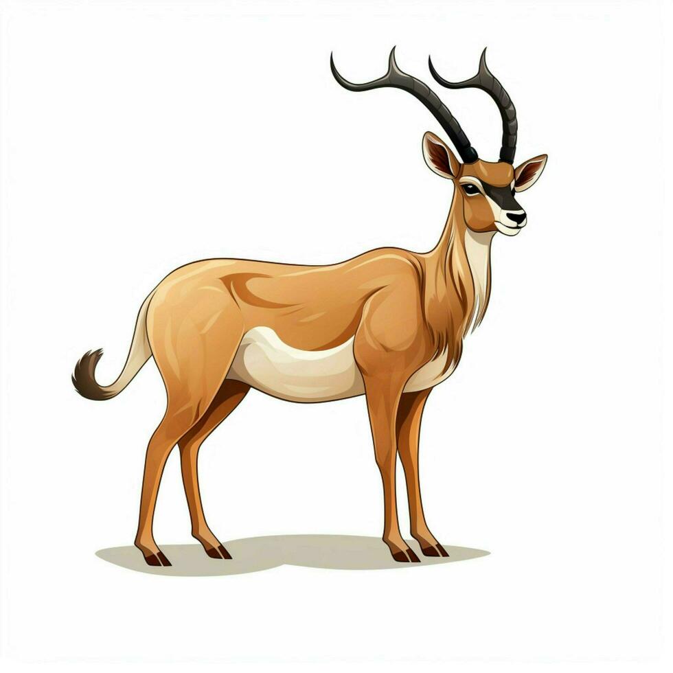 Antelope 2d cartoon vector illustration on white backgroun photo