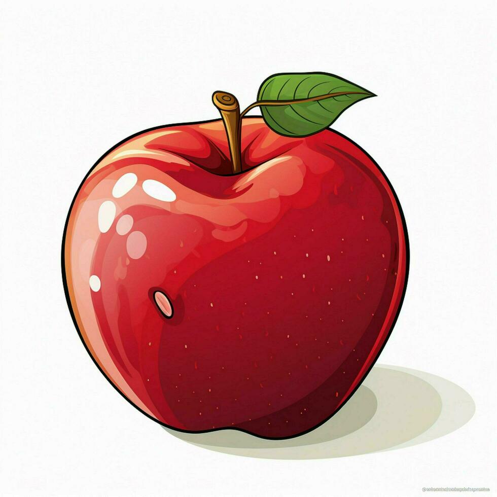 Apple 2d cartoon vector illustration on white background h photo