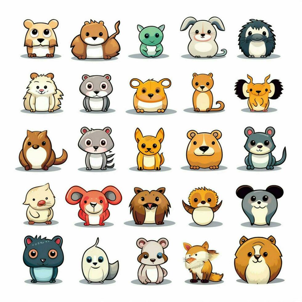 Animals and Nature Emojis 2d cartoon vector illustration o photo