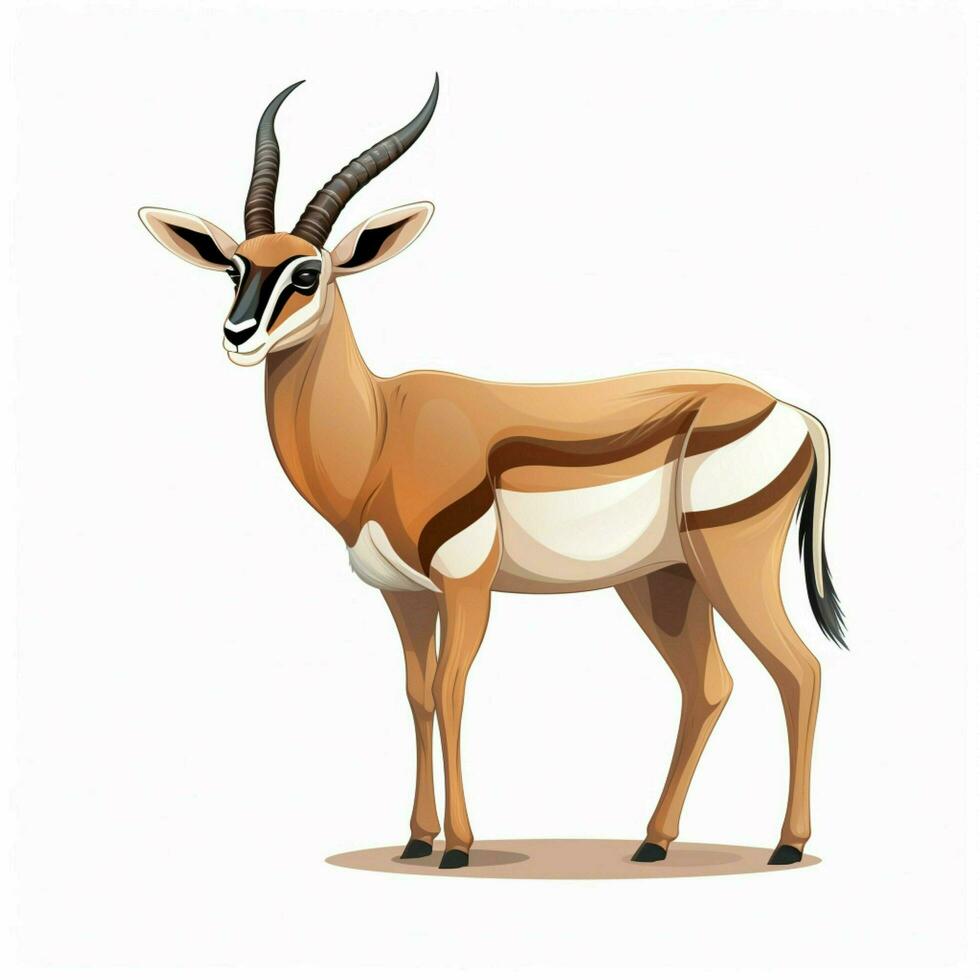 Antelope 2d cartoon vector illustration on white backgroun photo