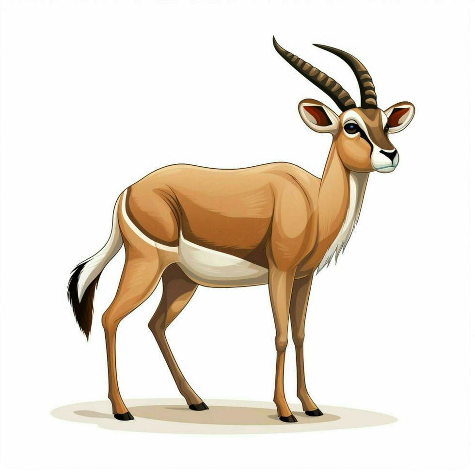 Antelope 2d cartoon vector illustration on white backgroun photo