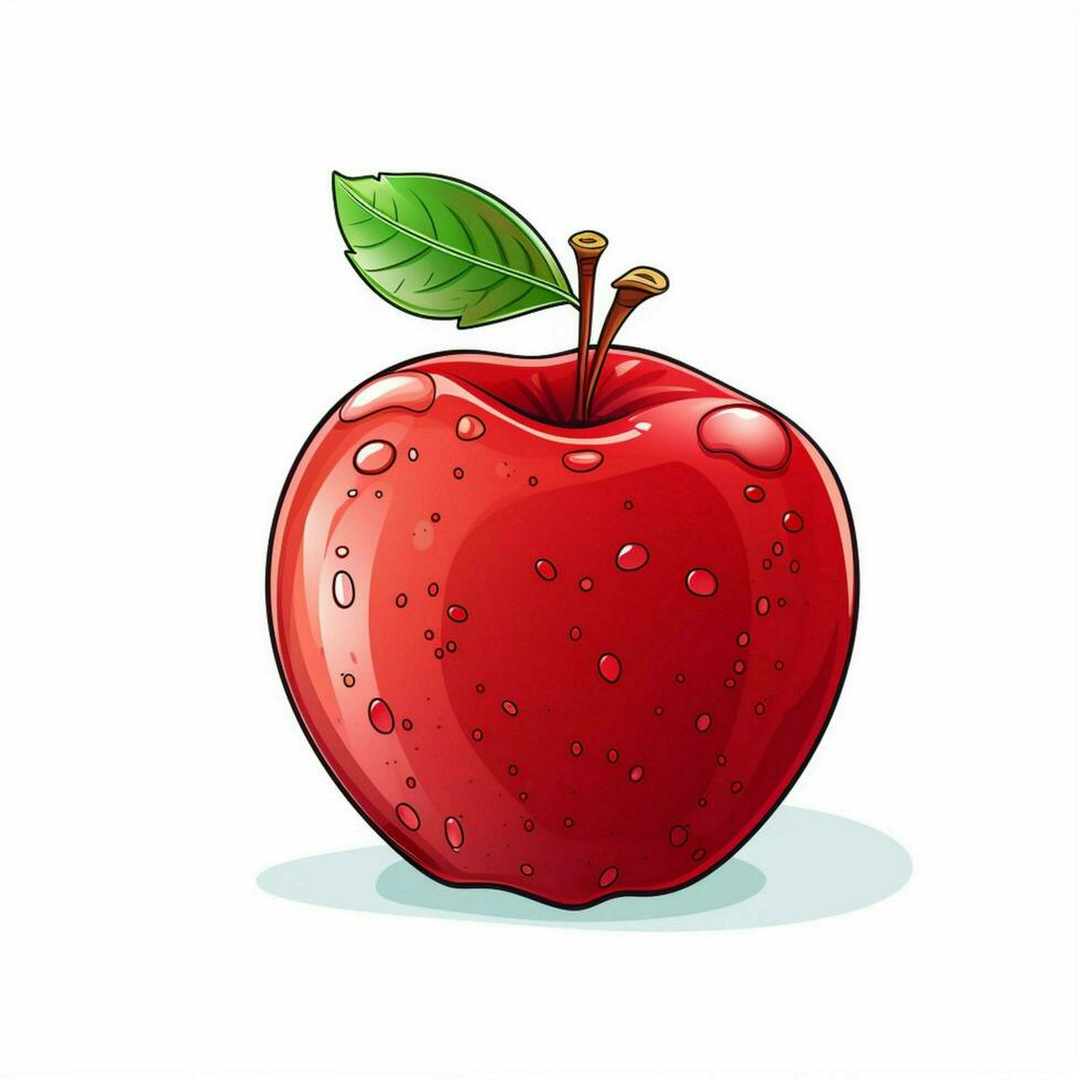 Apple 2d cartoon vector illustration on white background h photo