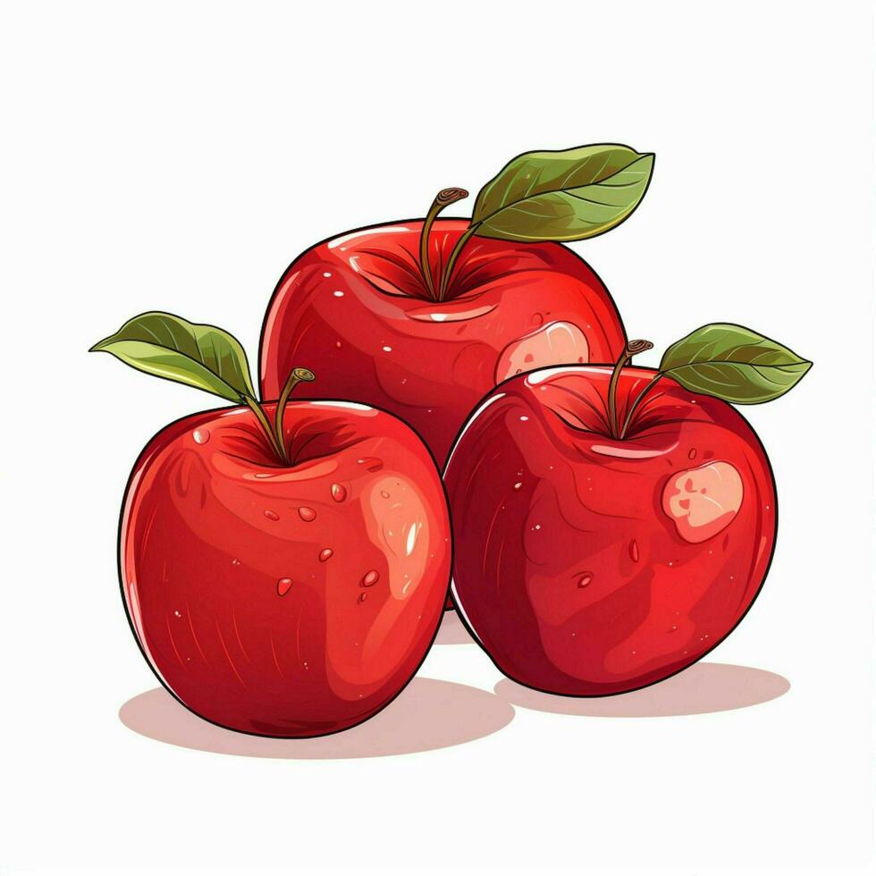 Apples 2d vector illustration cartoon in white background photo